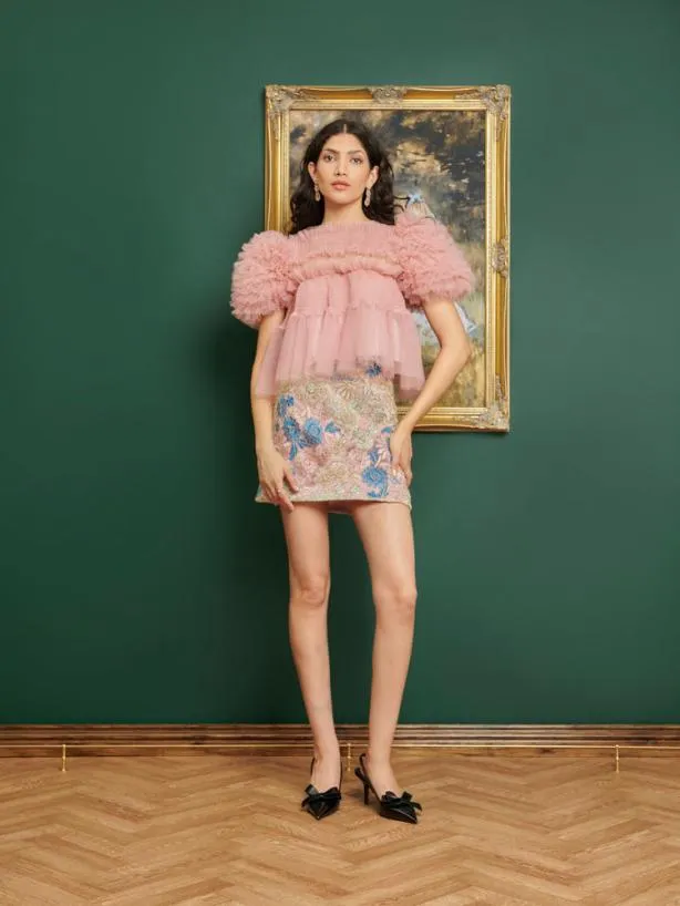 Sister Jane Tops Womenswear DREAM Frida Tulle Ruffle Top Baby Pink