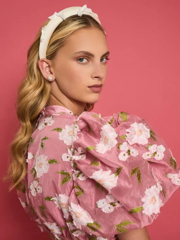 Sister Jane Tops Womenswear DREAM Pansy Jacquard Tie Top French Rose