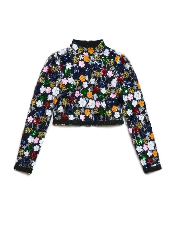 Sister Jane Tops Womenswear DREAM Wonderland Sequin Cropped Top Multicolour