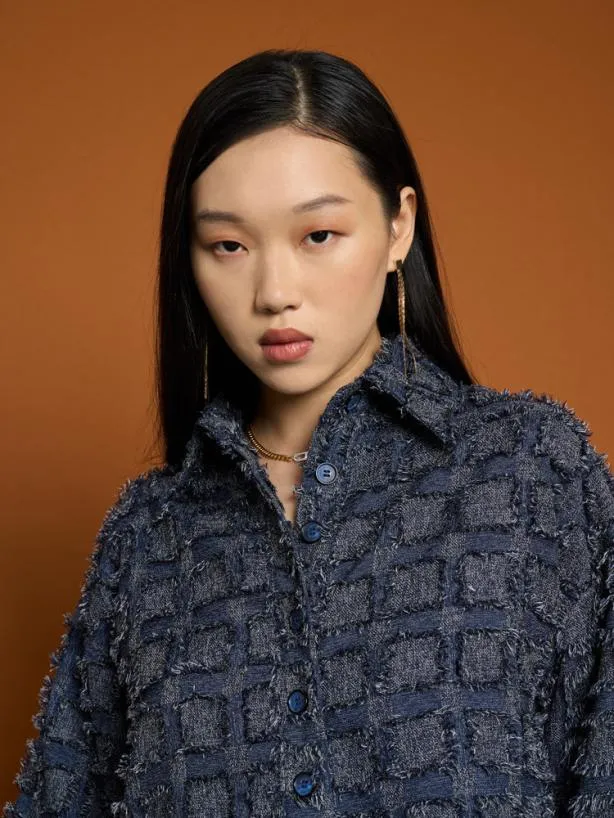 Sister Jane Tops Womenswear Ghospell Esther Fray Boxy Shirt Aegean Blue