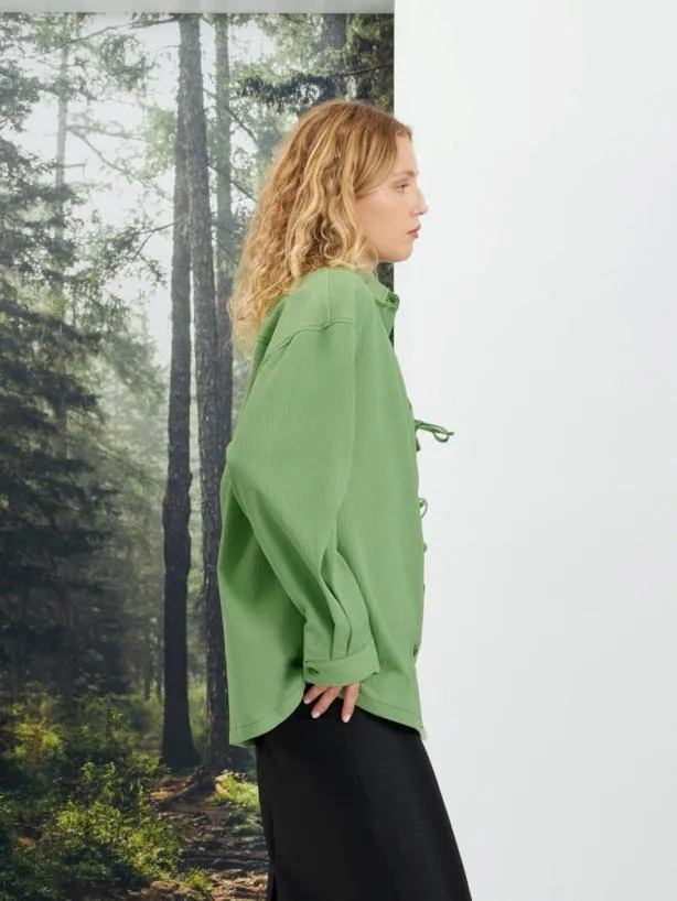 Sister Jane Tops Womenswear Ghospell Hollis Pocket Shirt Pear Green