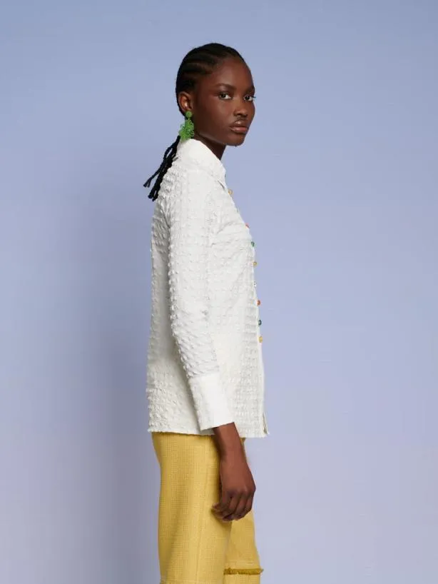 Sister Jane Tops Womenswear Ghospell Nikita Button Shirt Brillant White