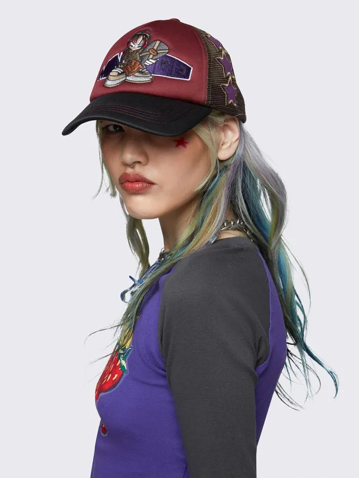 Skater Star Girl Trucker Hat Women Minga London Hats and Hair Pieces Skater Star Girl Trucker Hat Women Minga London Hats and Hair Pieces