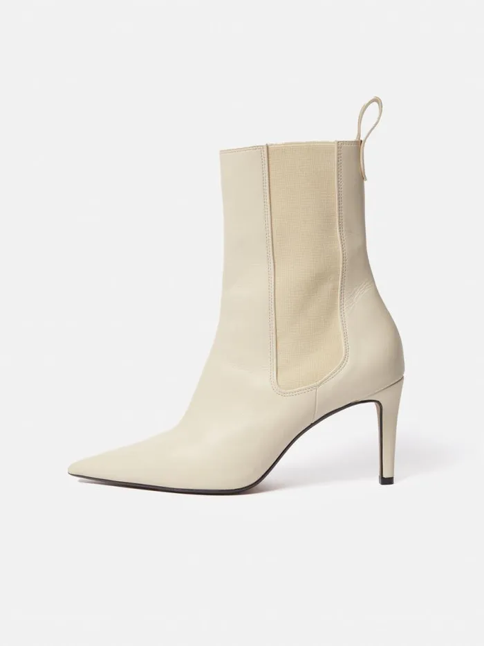 Skelter Heeled Boot Cream Women Jigsaw Boots