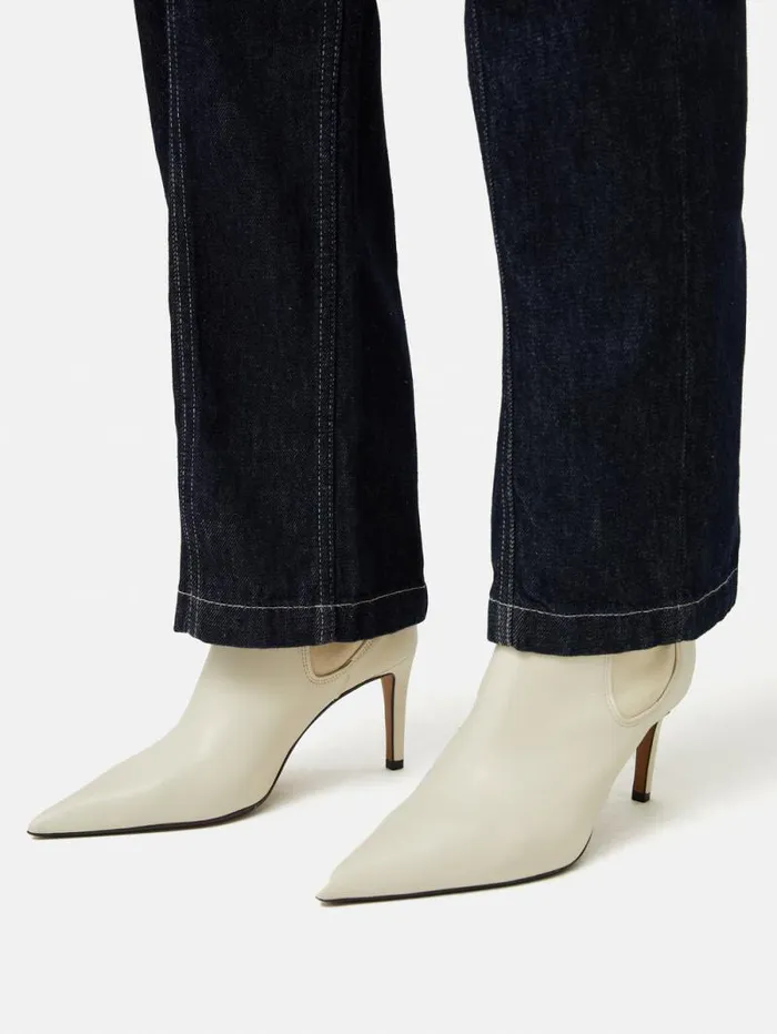 Skelter Heeled Boot Cream Women Jigsaw Boots