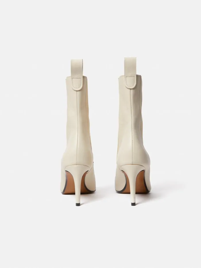 Skelter Heeled Boot Cream Women Jigsaw Boots
