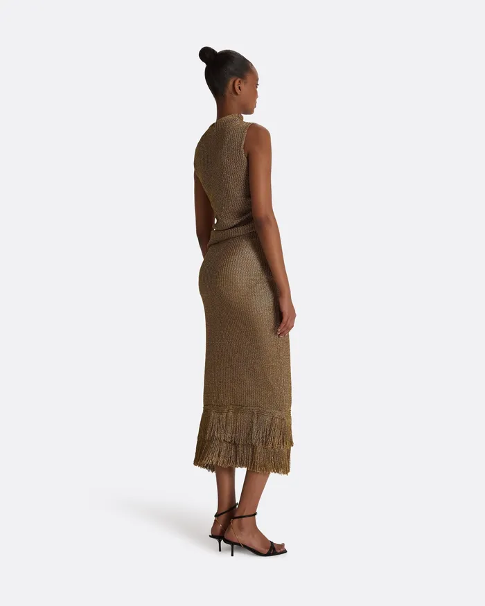 Skirts Safiyaa Women Remmie Gold Knit Skirt Gold