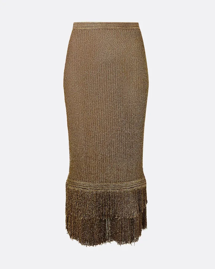 Skirts Safiyaa Women Remmie Gold Knit Skirt Gold