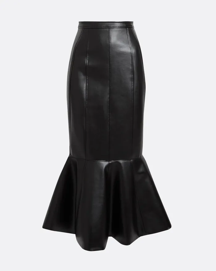 Skirts Women Safiyaa Henner Black Vegan Leather Skirt Black