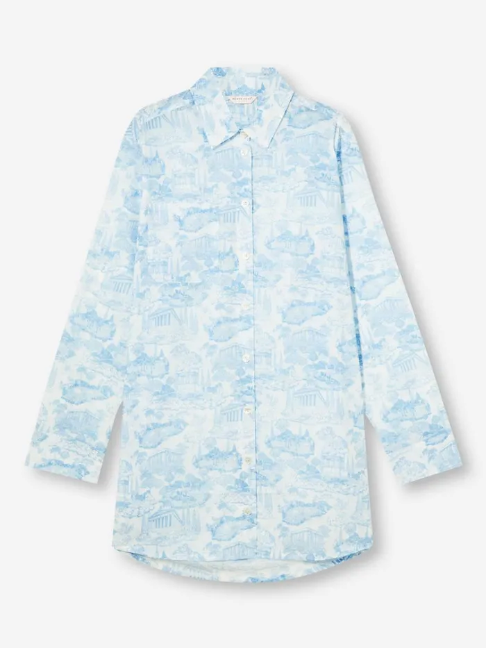 Sleep Shirts Women Derek Rose Nightshirt Ledbury 77 Cotton Batiste White