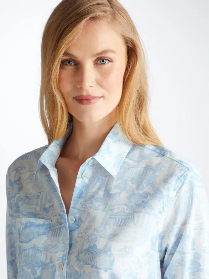 Sleep Shirts Women Derek Rose Nightshirt Ledbury 77 Cotton Batiste White