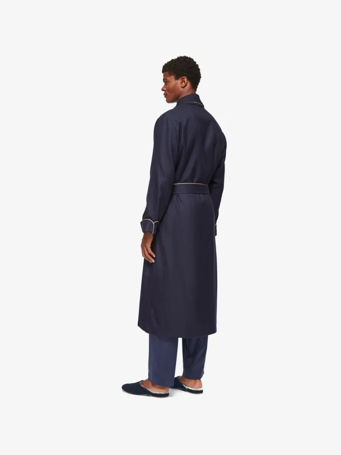 Slippers MenSlippers Derek Rose Mule Slippers Douglas Suede Sheepskin Navy