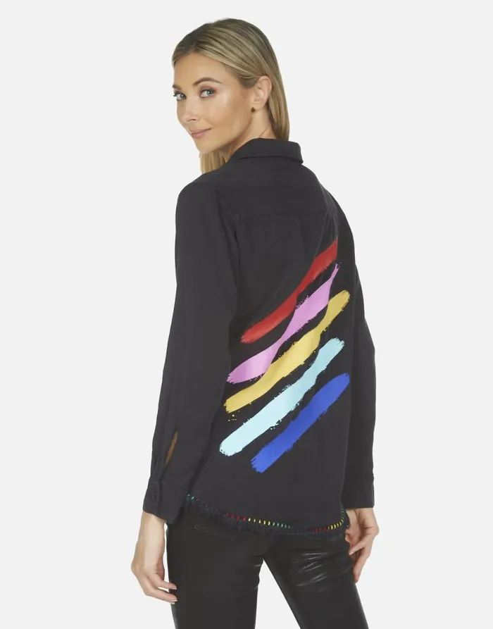 Sloane Painted Evil Eye Onyx Women Lauren Moshi Long Sleeve