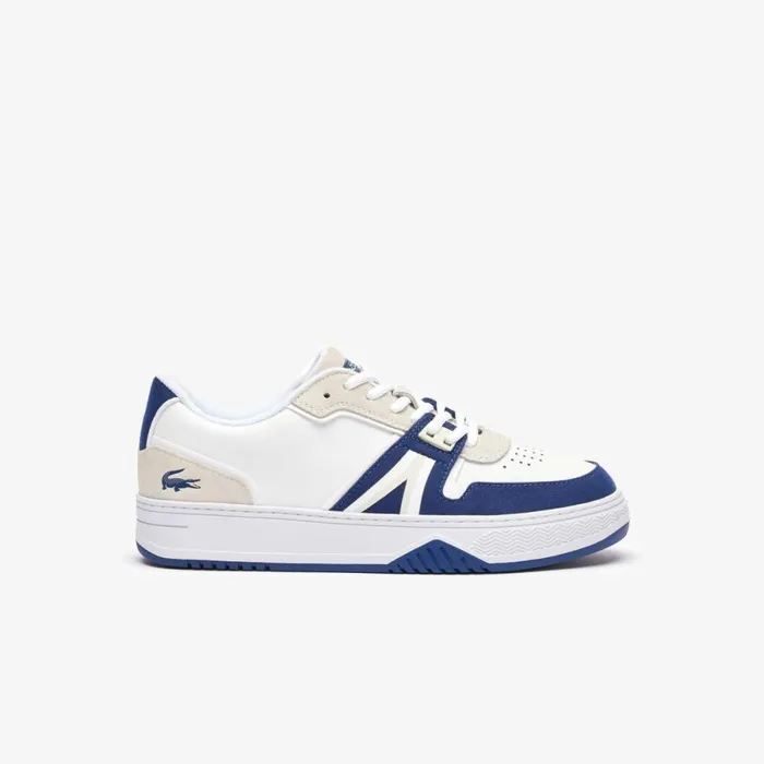 Sneakers Men Lacoste Men039s L001 Contrasted Leather Sneakers White Navy 042