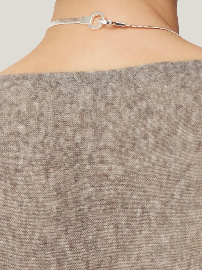 Soft Gauzy Knit Poncho Jumper Taupe Women Jigsaw Coords