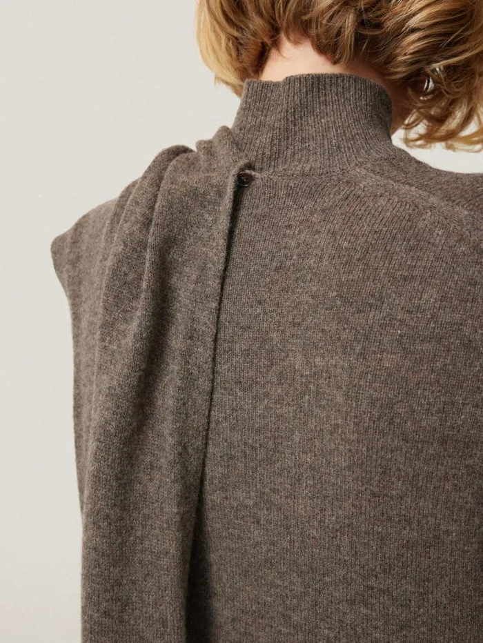 Soft Wool Scarf Jumper Dress Taupe Women Jigsaw Knitwear and Cashmere