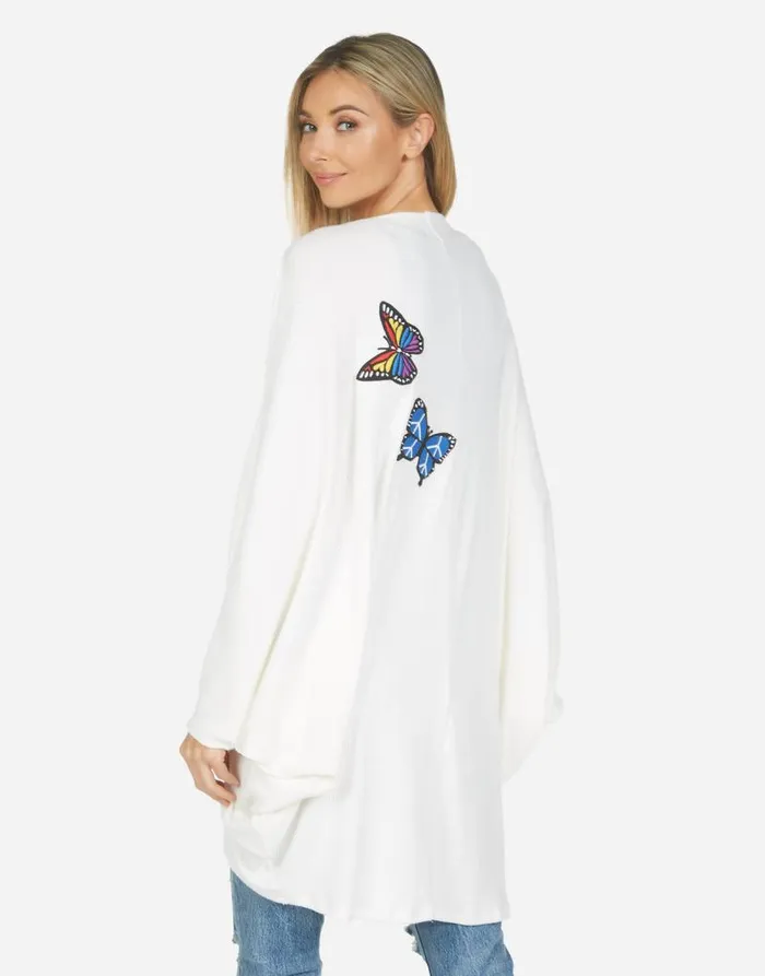 Soraya Butterfly Cardigan Ivory Women Lauren Moshi Sweaters and Knits