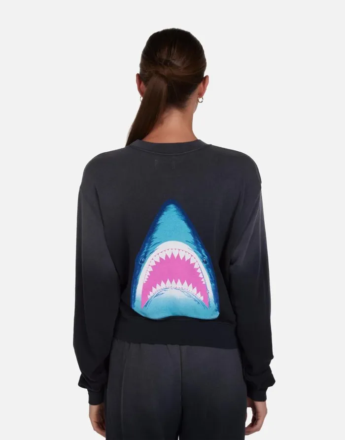 Spalding Tropical Shark Jet Black Ombre Women Lauren Moshi Long Sleeve