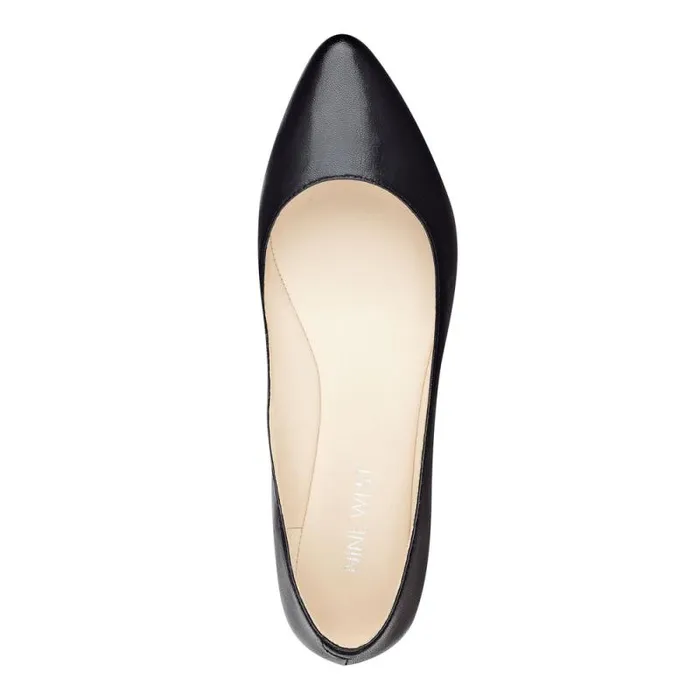 Speakup Almond Toe Flats Black Leather Women Nine West Flats Speakup Almond Toe Flats Black Leather Women Nine West Flats