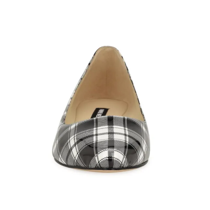 Speakup Almond Toe Flats Blackwhite Patent Plaid Women Nine West Flats Speakup Almond Toe Flats Blackwhite Patent Plaid Women Nine West Flats
