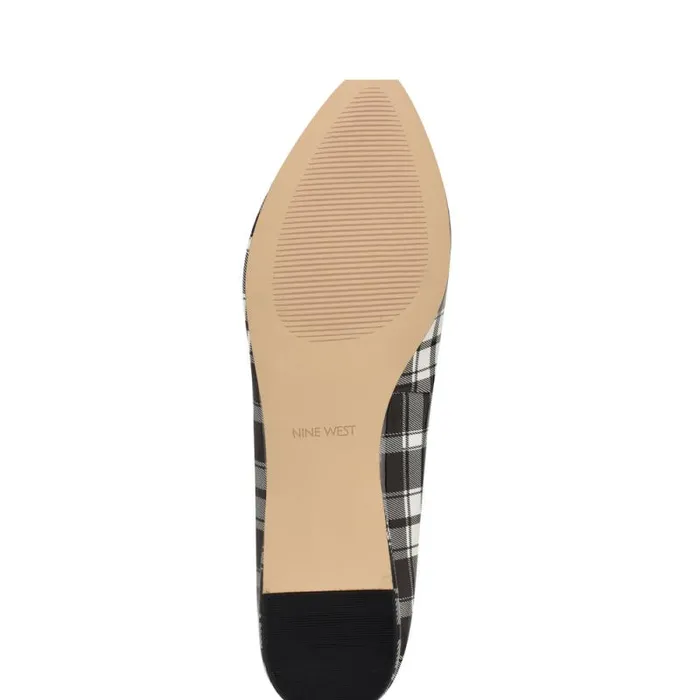 Speakup Almond Toe Flats Blackwhite Patent Plaid Women Nine West Flats Speakup Almond Toe Flats Blackwhite Patent Plaid Women Nine West Flats