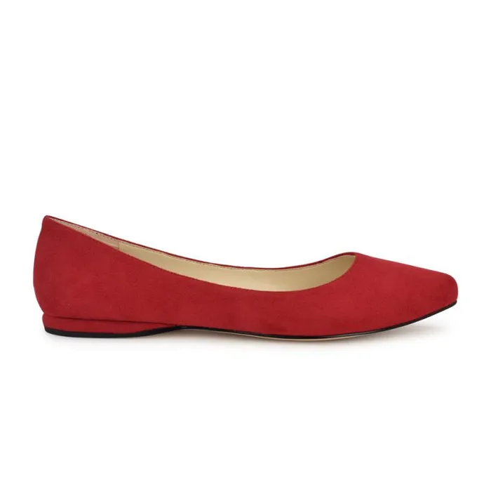 Speakup Almond Toe Flats Red Women Nine West Flats