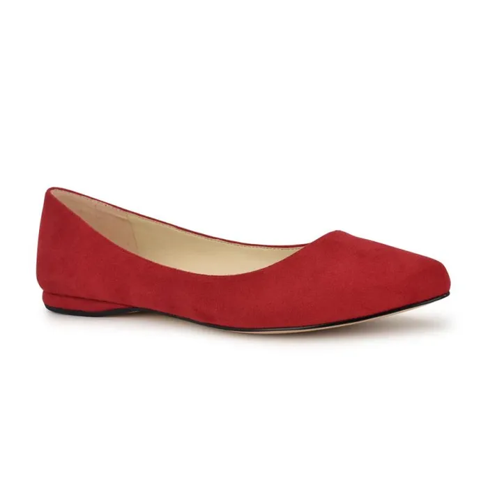 Speakup Almond Toe Flats Red Women Nine West Flats Speakup Almond Toe Flats Red Women Nine West Flats