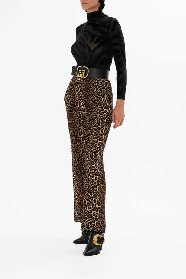 STRETCH VELVET ANIMAL TURTLENECK AMSTERGLAM Amsterglam Womens Camilla Tees