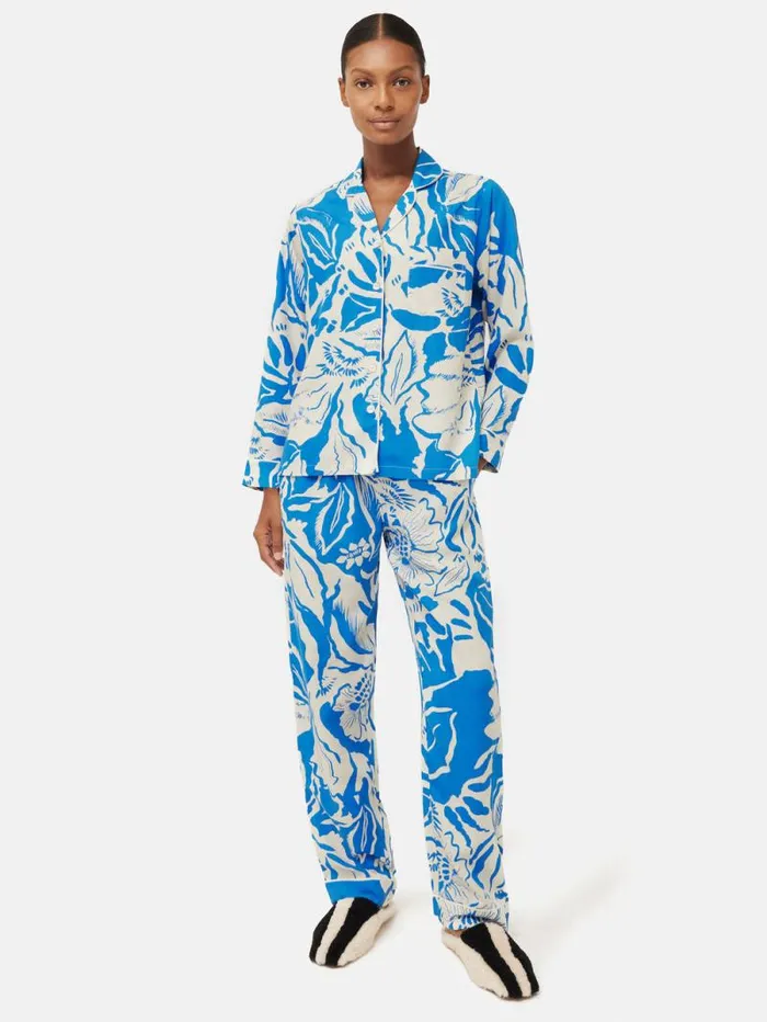 Strokes Floral Pyjama Blue Women Jigsaw Pyjamas and Loungewear