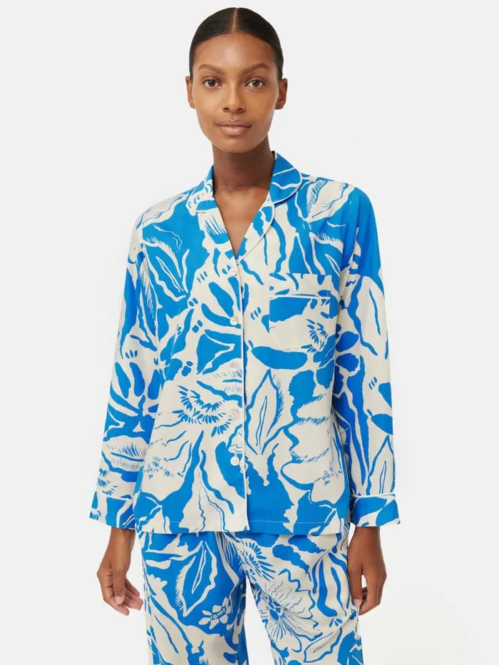 Strokes Floral Pyjama Blue Women Jigsaw Pyjamas and Loungewear