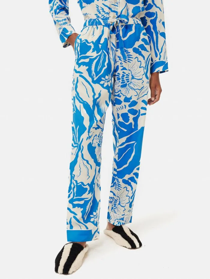 Strokes Floral Pyjama Blue Women Jigsaw Pyjamas and Loungewear