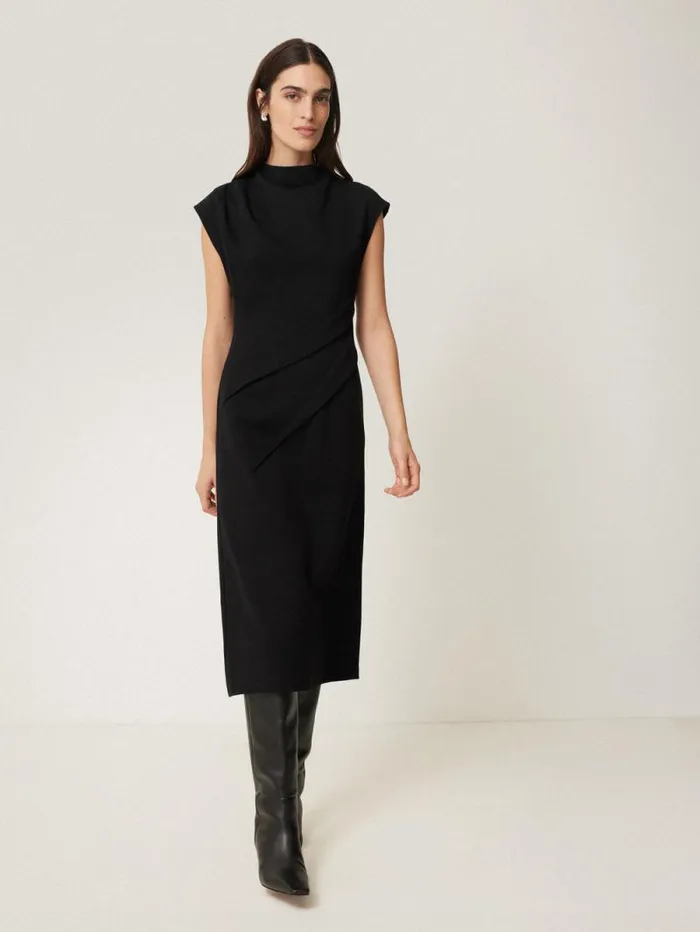 Structured Dart Dress Black Women Jigsaw Dresses and Jumpsuits
