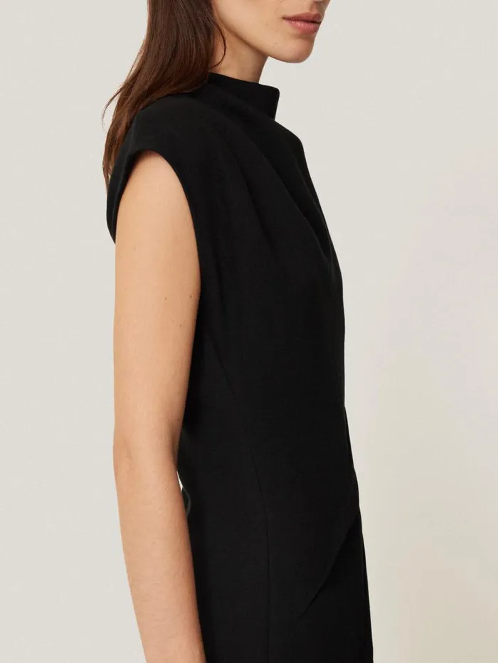 Structured Dart Dress Black Women Jigsaw Dresses and Jumpsuits