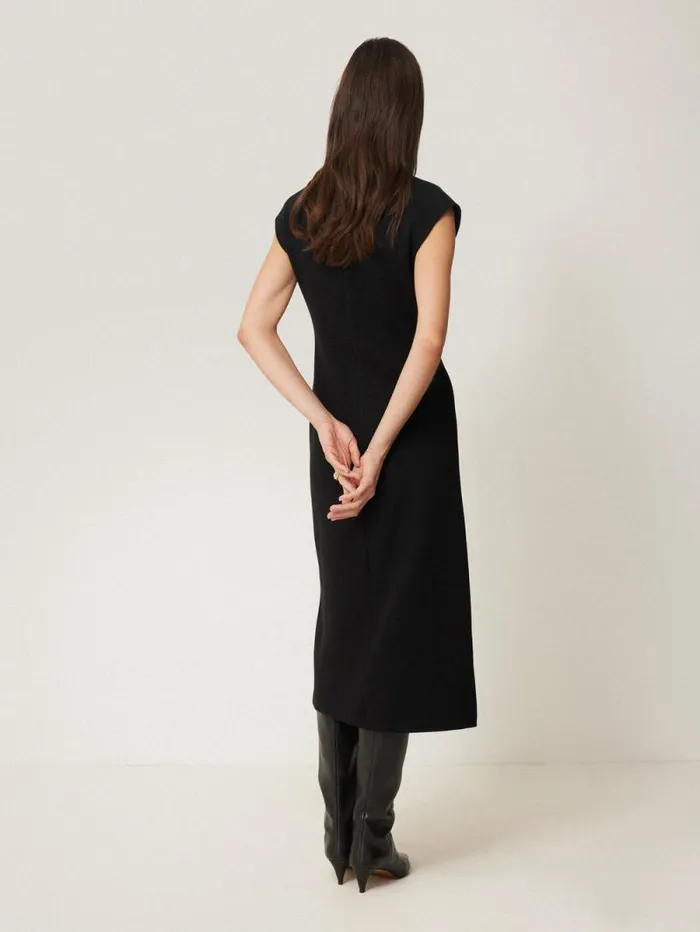Structured Dart Dress Black Women Jigsaw Dresses and Jumpsuits