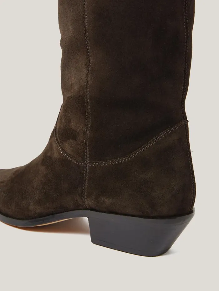 Suede Knee High Western Boot Chocolate Women Jigsaw Boots Suede Knee High Western Boot Chocolate Women Jigsaw Boots