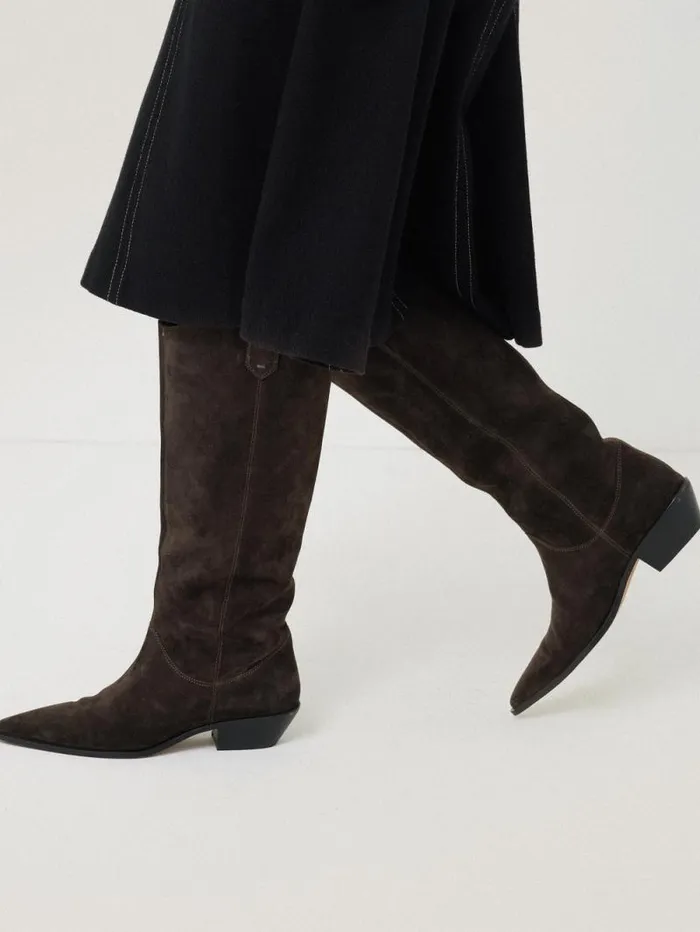 Suede Knee High Western Boot Chocolate Women Jigsaw Boots Suede Knee High Western Boot Chocolate Women Jigsaw Boots