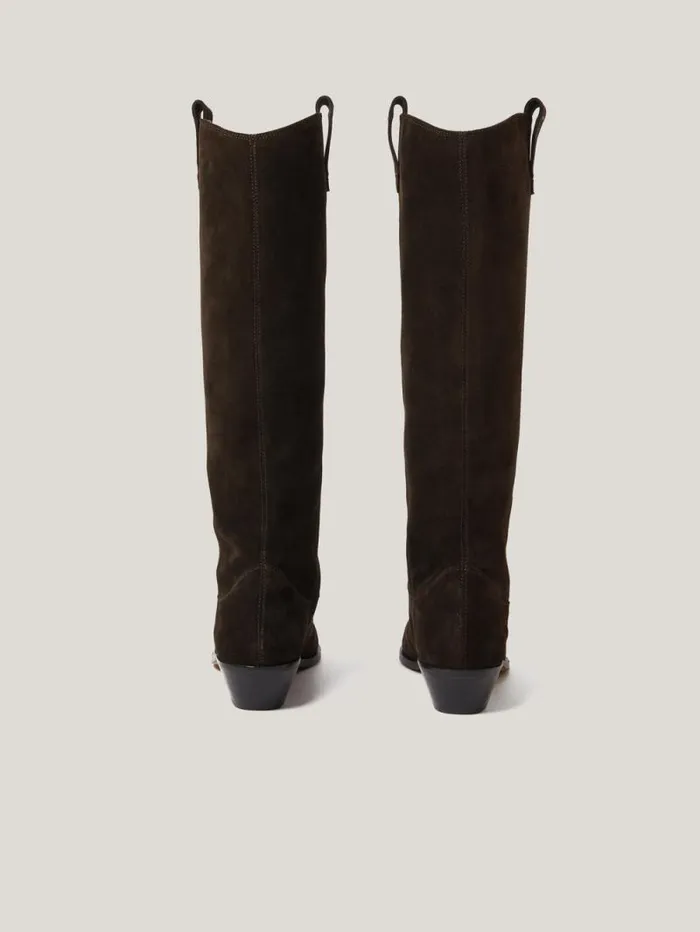 Suede Knee High Western Boot Chocolate Women Jigsaw Boots Suede Knee High Western Boot Chocolate Women Jigsaw Boots