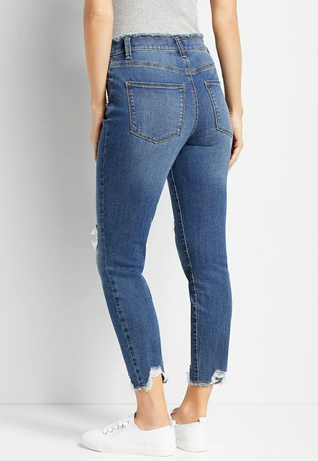 Super High Rise Medium Wash Button Fly Jegging Women Maurices Jeans