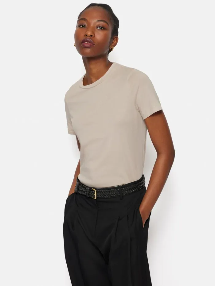 Supima Cotton Crew Neck Tee Ghost Women Jigsaw Shirts and Tops