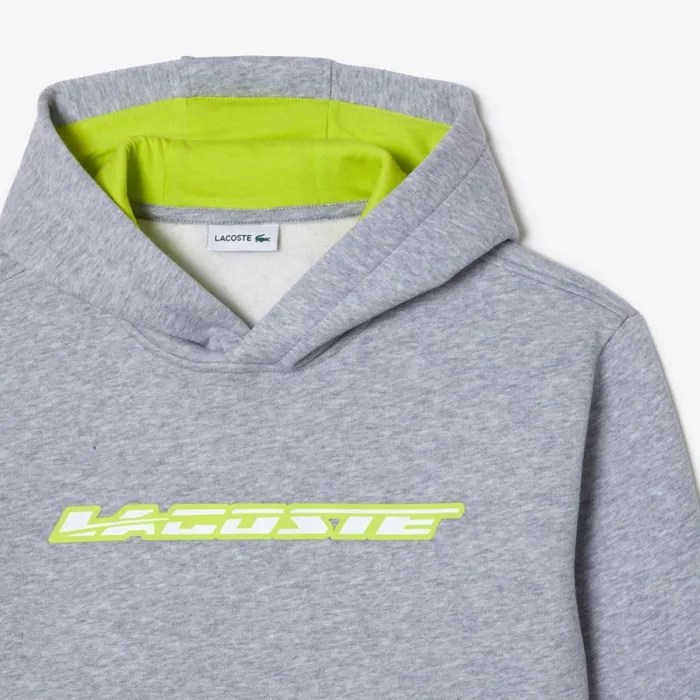 Sweaters and Sweatshirts Kids Lacoste Kids Contrast Branding Hoodie Grey Chine Cca