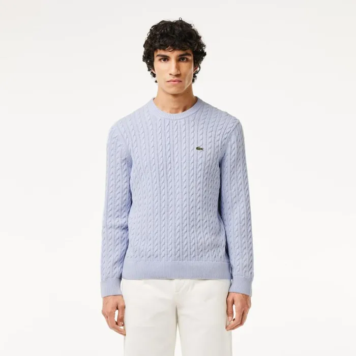 Sweaters and Sweatshirts Men Lacoste Men039s Cable Knit Cotton Sweater Light Blue Bordeaux It6 Sweaters and Sweatshirts Men Lacoste Men039s Cable Knit Cotton Sweater Light Blue Bordeaux It6