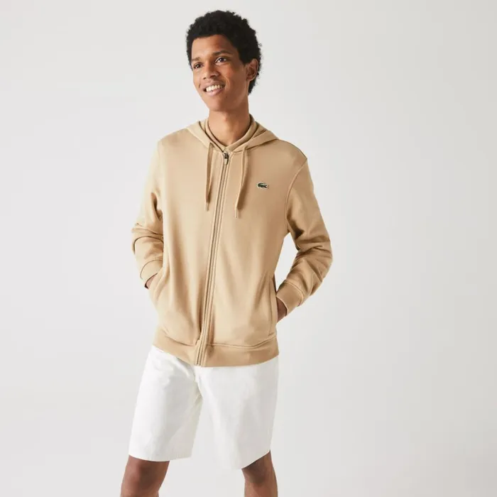 Sweaters and Sweatshirts Men Lacoste Men039s SPORT Lightweight Hoodie Beige Gp2
