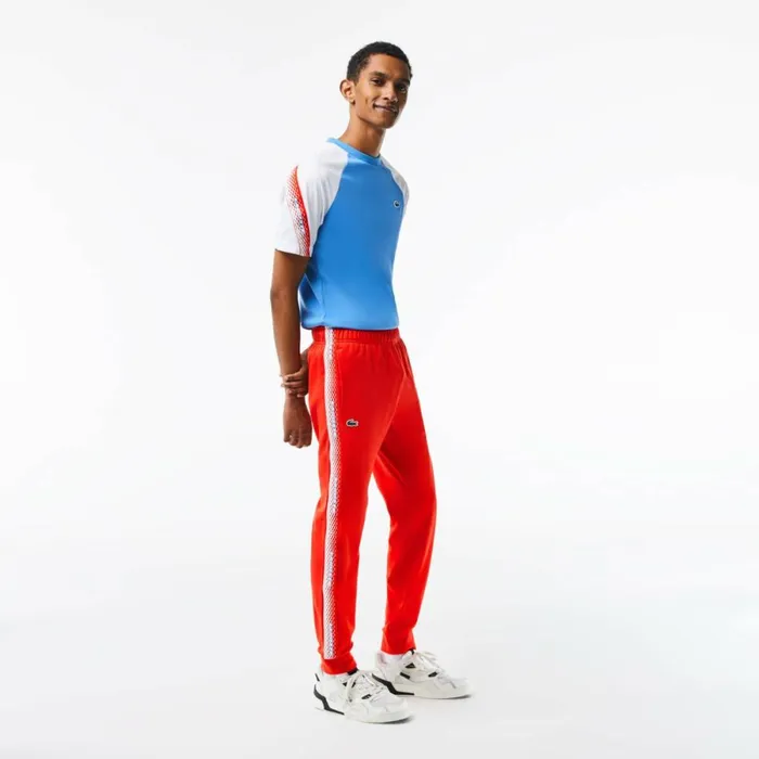 Sweatpants and Trousers Men Lacoste Mens Tennis AbrasionResistant Joggers Red S5h