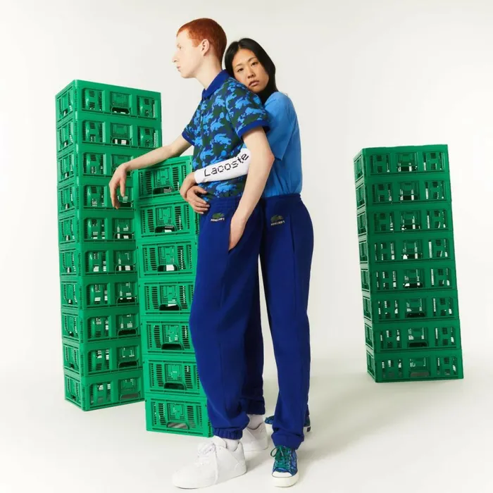 Sweatpants and Trousers MenWomen Lacoste Unisex Lacoste X Minecraft Organic Cotton Fleece Sweatpants Blue Bdm