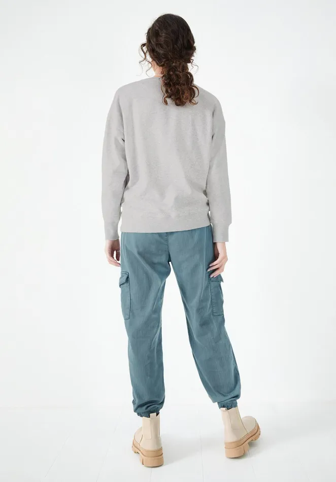 Sweatshirts and Hoodies Women Hush Ombre Star Relaxed Sweatshirt Palest Grey Marlblue