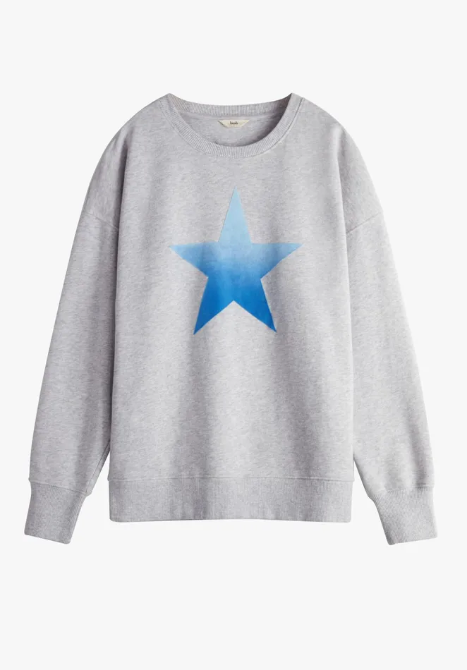 Sweatshirts and Hoodies Women Hush Ombre Star Relaxed Sweatshirt Palest Grey Marlblue