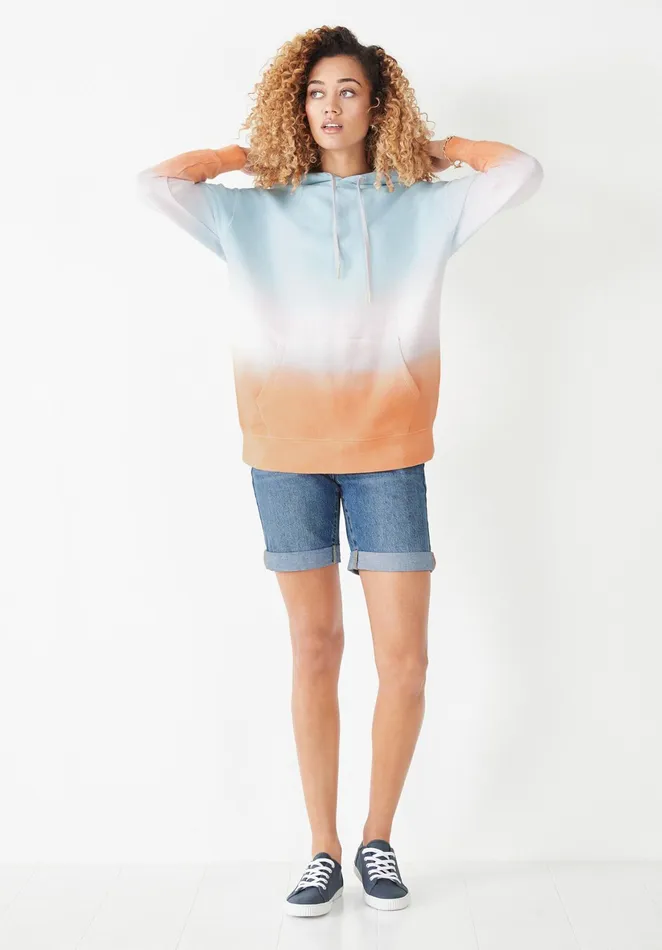 Sweatshirts and Hoodies Women Hush Oversized Tie Dye Hoodie Soft Rainbow Ombre