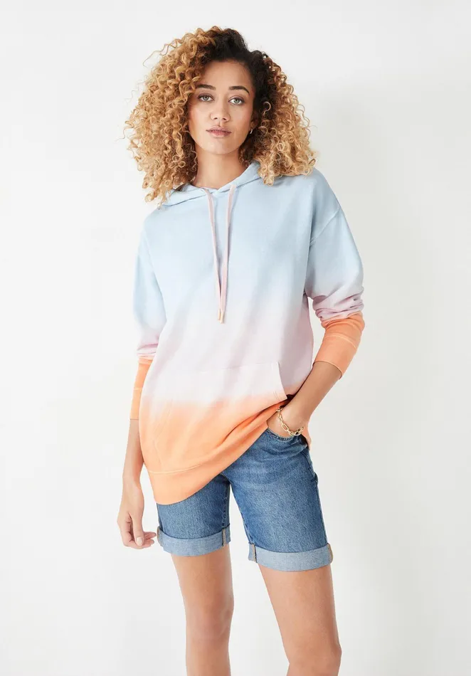 Sweatshirts and Hoodies Women Hush Oversized Tie Dye Hoodie Soft Rainbow Ombre