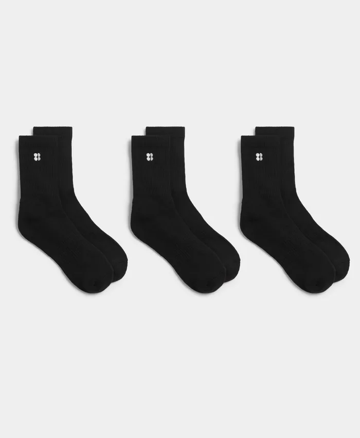Sweaty Betty Essentials 3 Pack Black Women Socks