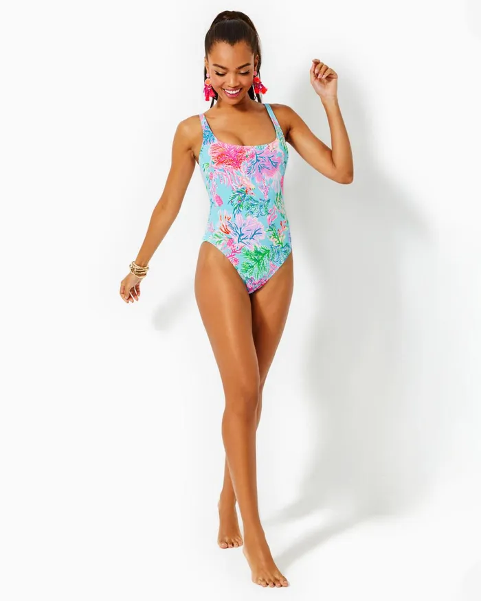 Swim Women Lilly Pulitzer Brin OnePiece Swimsuit Celestial Blue Cay To My Heart Swim Women Lilly Pulitzer Brin OnePiece Swimsuit Celestial Blue Cay To My Heart
